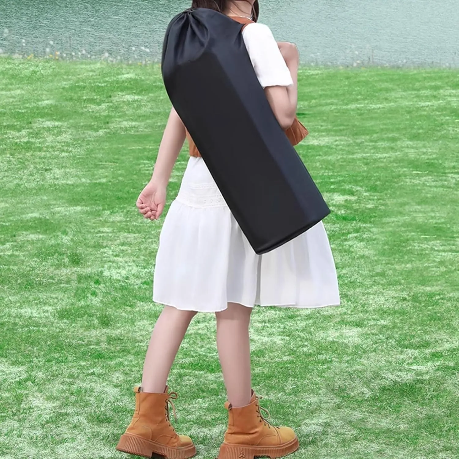 Folding Camping Table Portable Carbon Steel Folding Table, Lightweight Portable Camping Table, with Carrying Bag and Net Pockets, for Outdoor, Camping, Picnic(Brown,53 * 50 * 80cm)