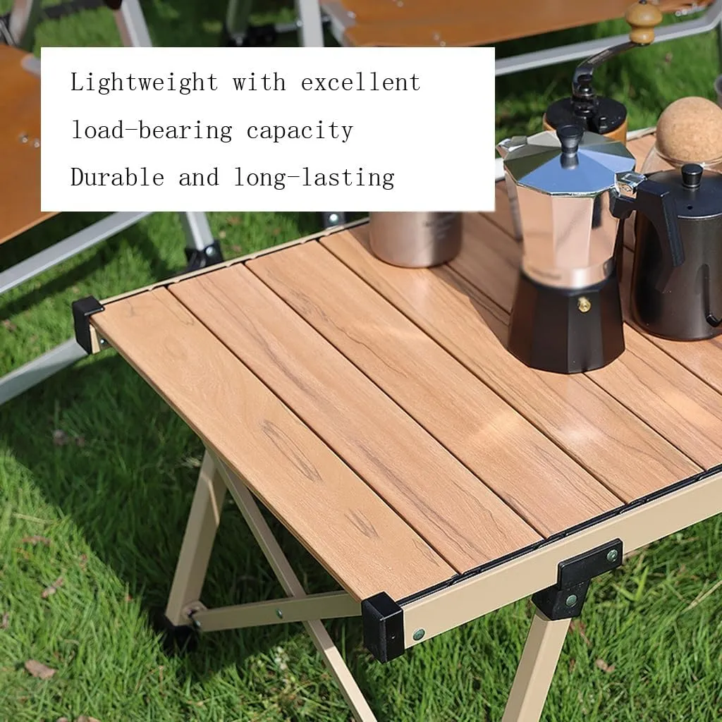 Folding Camping Table Roll-Up Aluminum Portable Beach Table Adjustable Height Picnic Table
