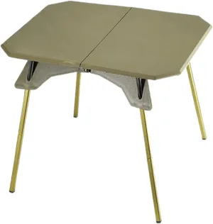 Folding Camping Table, Small Portable Grill Table, Lightweight Foldable Stand, Adjustable Height Picnic Desk with Removable Legs, Black/Green, Ideal for Outdoor Patio