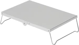 Folding Dining Table Aluminium Hiking Climbing Fishing Picnic Table pliante Outdoor Folding Table Heat Shield Mini Portable Camping Supplies (Color : Sliver)