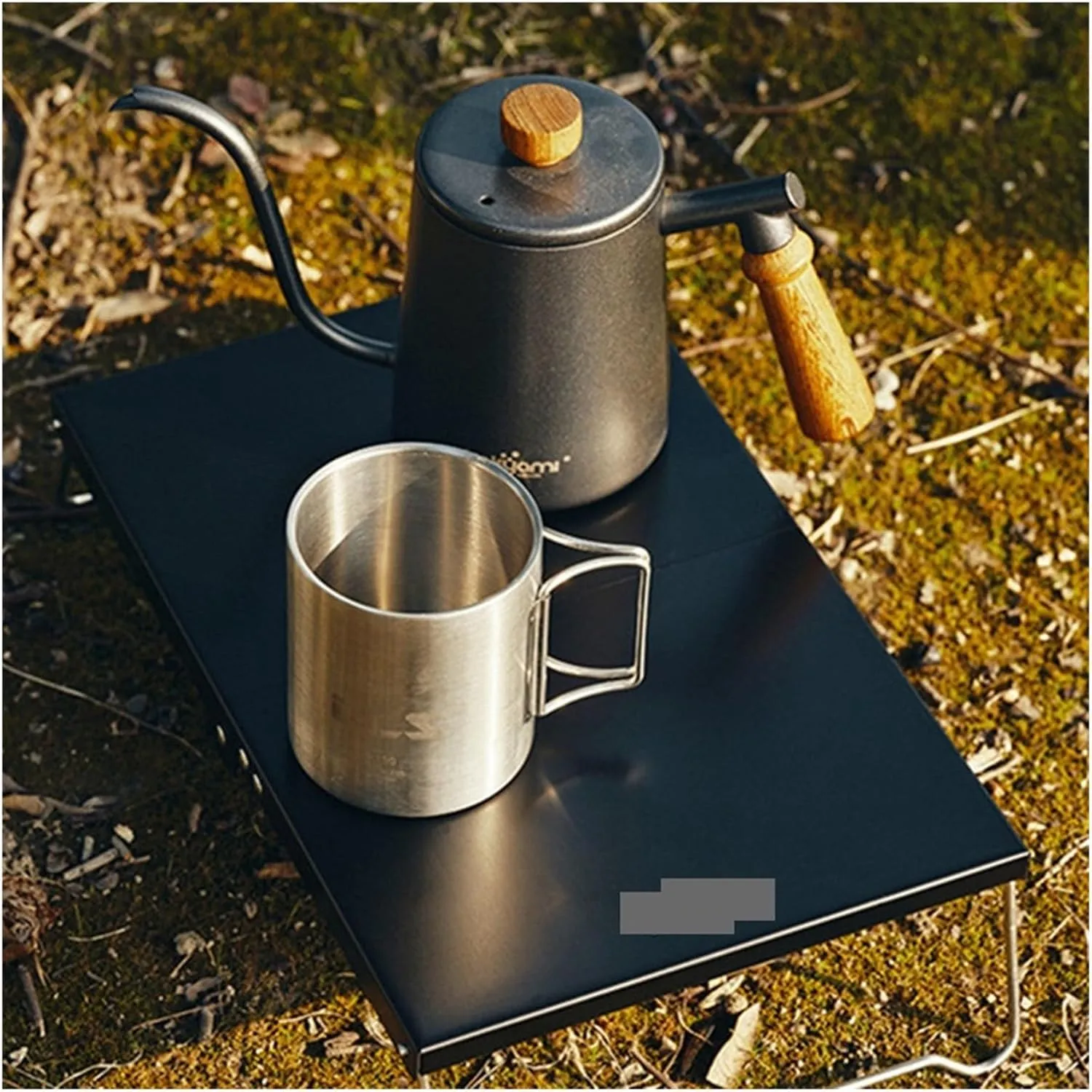 Folding Dining Table Aluminium Hiking Climbing Fishing Picnic Table pliante Outdoor Folding Table Heat Shield Mini Portable Camping Supplies (Color : Sliver)