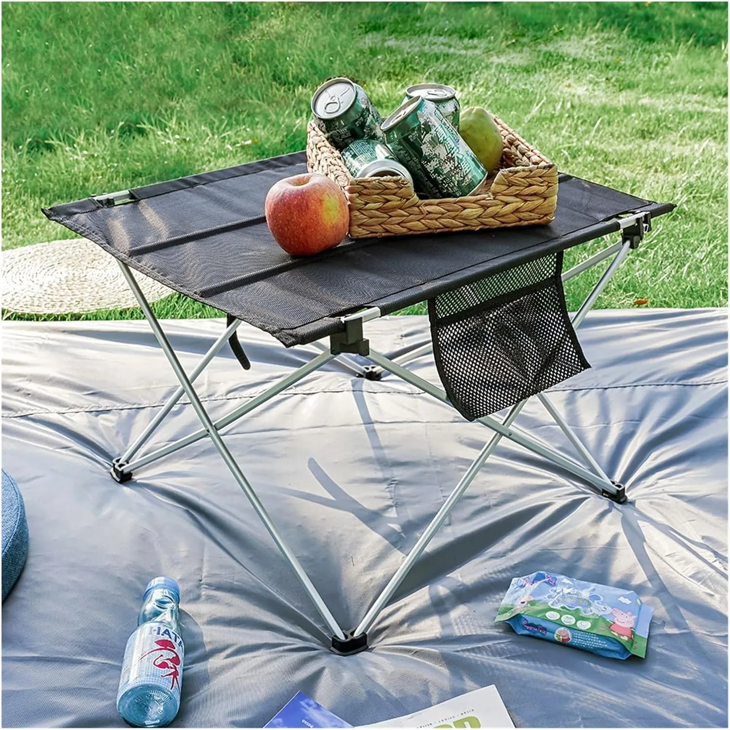 Folding Dining Table Aluminium Hiking Climbing Picnic Outdoor Camping Table Portable Foldable Desk Furniture Computer Bed Ultralight (Color : XL), X-Large