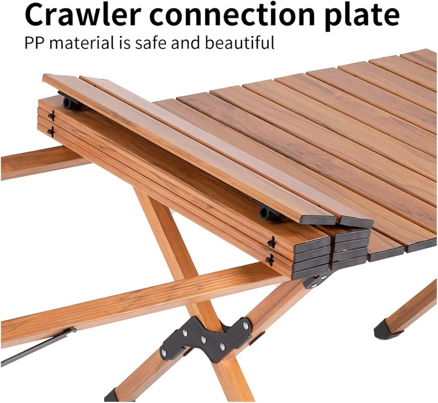 Folding Dining Table Aluminum Camping Picnic Egg Roll Camping Chair Outdoor Folding Table Portable (Color : Brown-M)