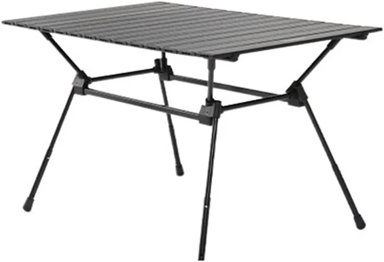 Folding Dining Table Outdoor Camping Small Table Folding Camping Table Adjustable Third Gear Height Liftable Aluminum Alloy Table Portable, Black