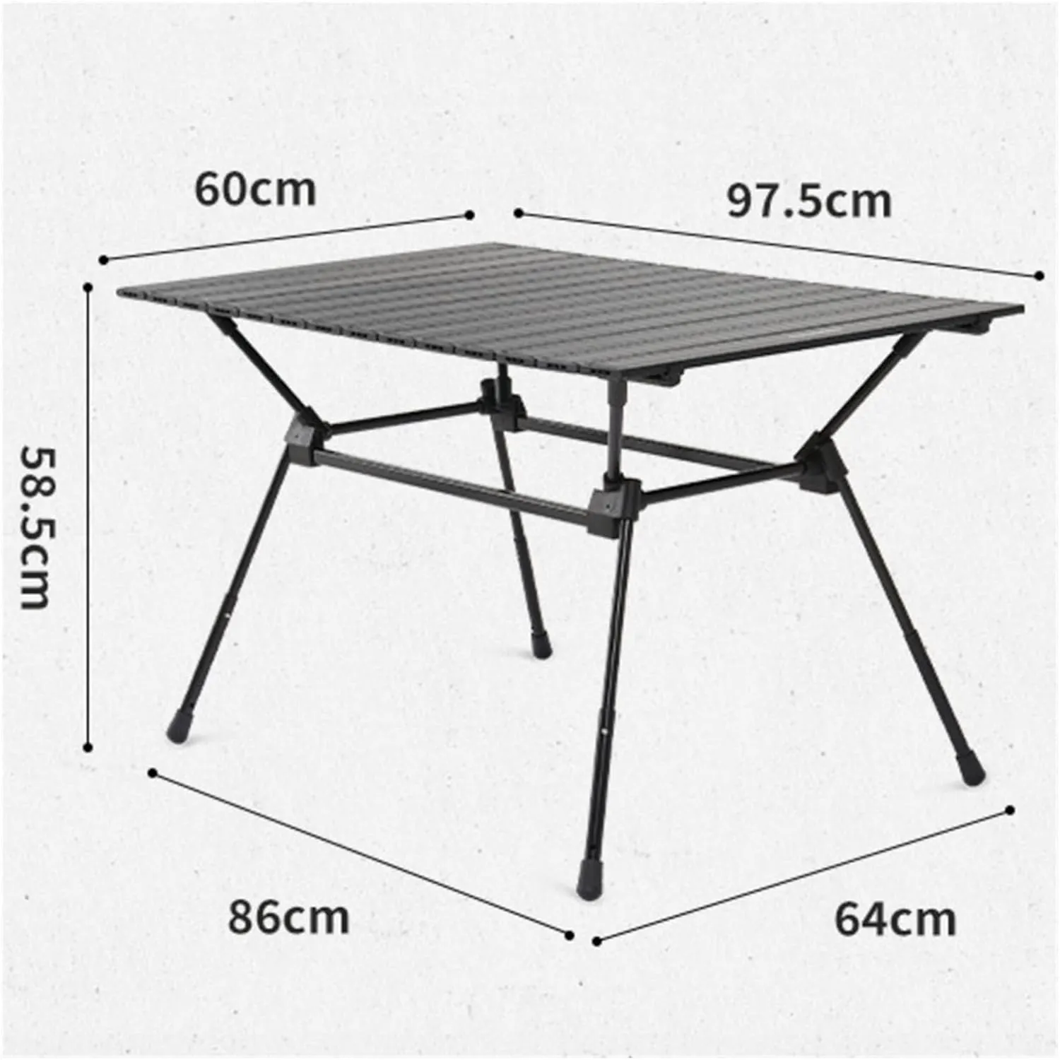 Folding Dining Table Outdoor Camping Small Table Folding Camping Table Adjustable Third Gear Height Liftable Aluminum Alloy Table Portable, Black