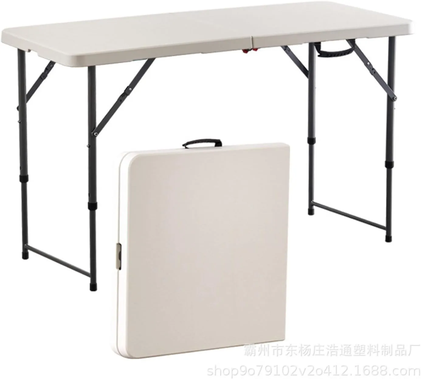 Folding Dining Table Outdoor Folding Conference Table Foldable Camping Table Outdoor Camping Folding Table Portable Office Stall Long Table (Color : 1.2M Gray)