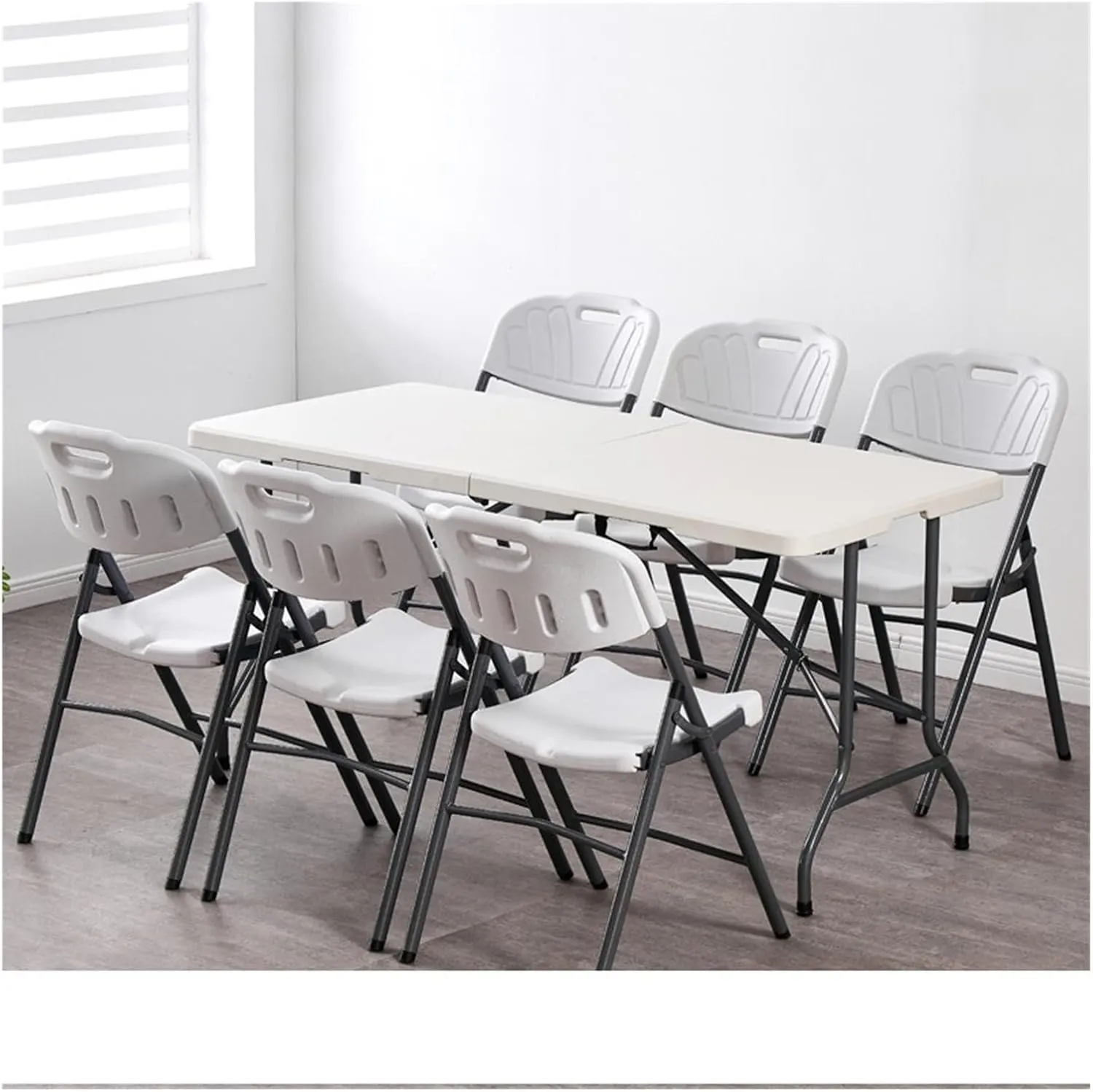 Folding Dining Table Outdoor Folding Conference Table Foldable Camping Table Outdoor Camping Folding Table Portable Office Stall Long Table (Color : 1.2M Gray)