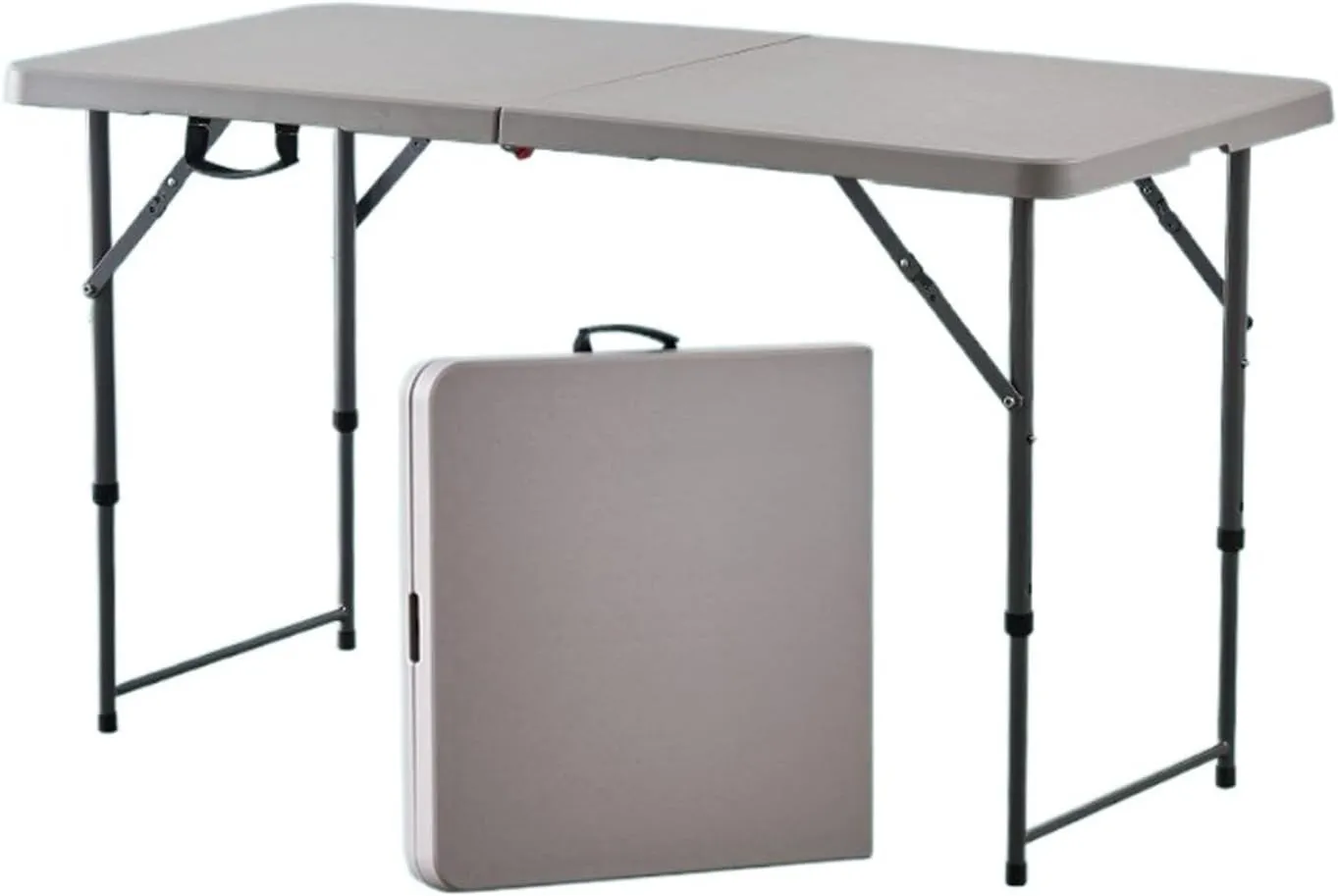 Folding Dining Table Outdoor Folding Conference Table Foldable Camping Table Outdoor Camping Folding Table Portable Office Stall Long Table (Color : 1.2M Gray)