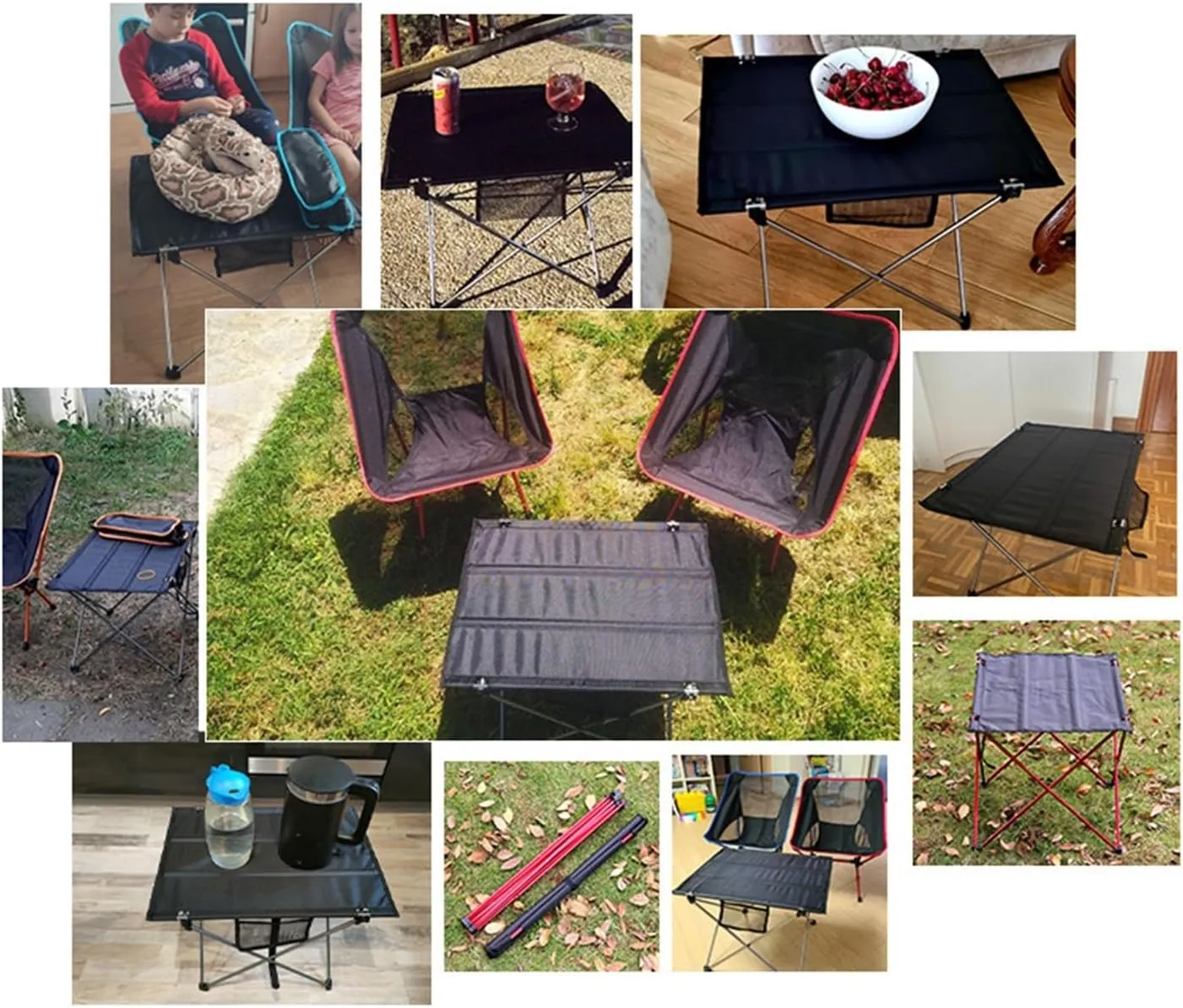 Folding Dining Table Ultralight Beach Aluminium Hiking Climbing Fishing Picnic Folding Tables Outdoor Travel Foldable Table Portable Camping Desk (Color : S-Gray)