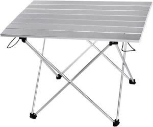 Folding Dining Table Ultralight Fur Folding Camping Table Foldable Outdoor Dinner Desk Indoor Outdoor Fur Aluminum Alloy Desk Portable (Color : L Size Gray)