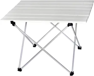 Folding Dining Table Ultralight Fur Folding Camping Table Foldable Outdoor Dinner Desk Indoor Outdoor Fur Aluminum Alloy Desk Portable (Color : L Size Sliver)