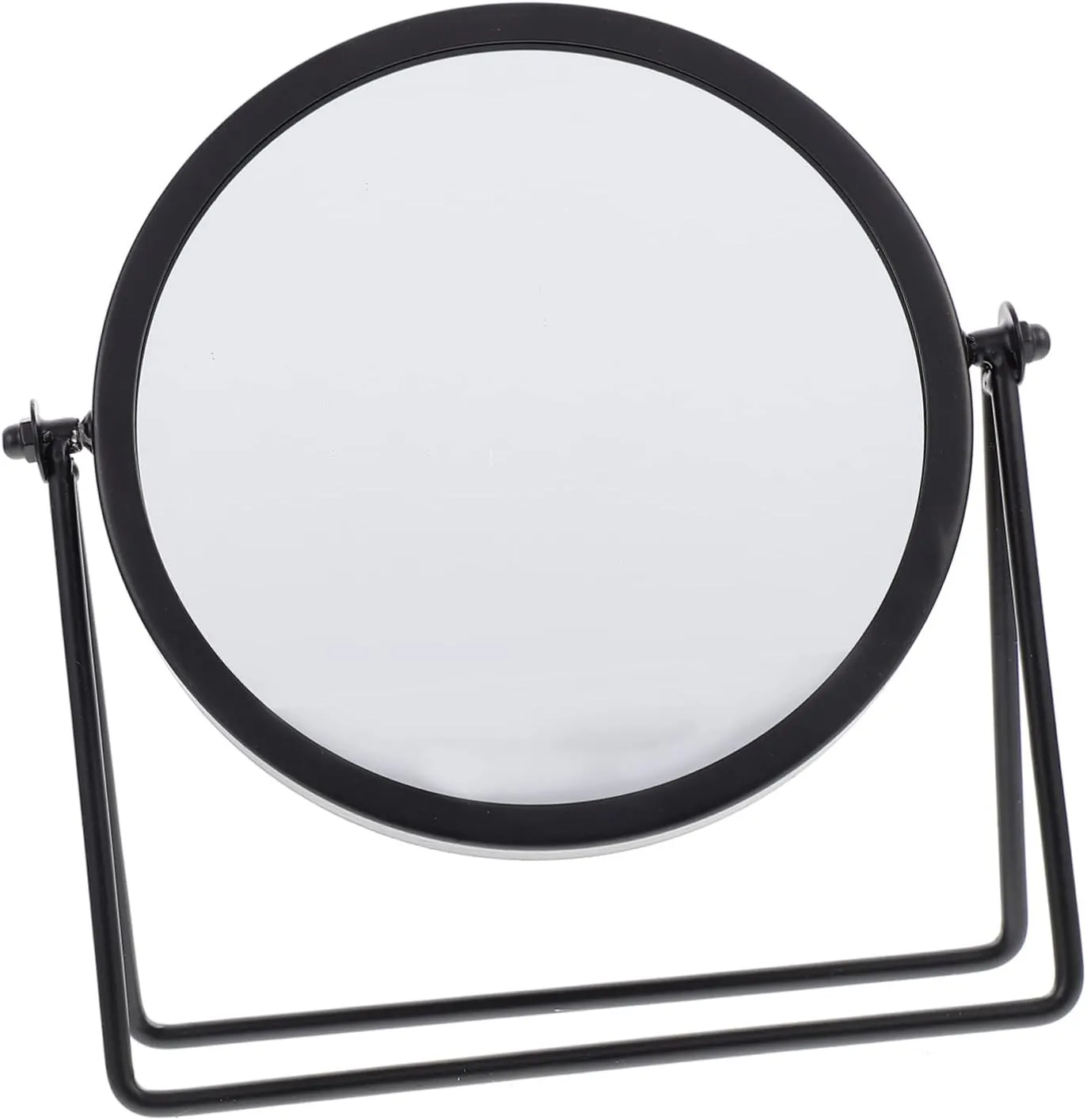 Folding Mirror Vanity Round Makeup Mirror Swivel Black for Women's Beauty Care Desk Use