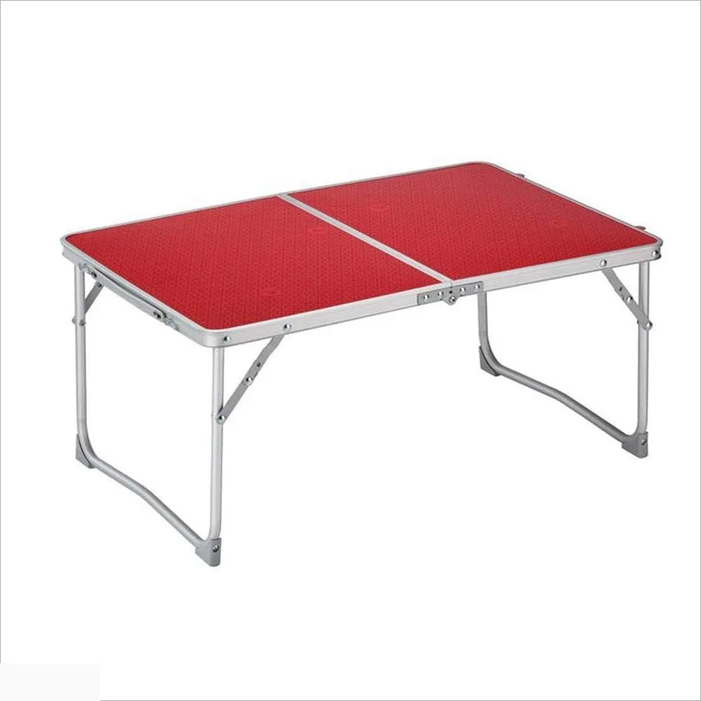 Folding Table Aluminum Alloy Portable Outdoor Table Convenient Snack Table Red 60 * 45 * 30CM