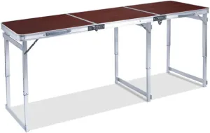 Folding Table, Outdoor Aluminum Alloy Folding Table and air Set Portable Height Adjustable Picnic Table with Portable Handle for Picnic Camping Barbecue,add 4 Stool A