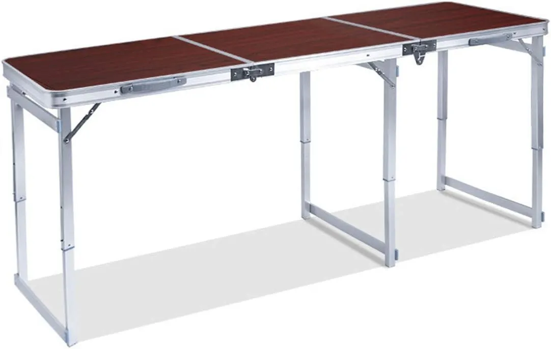 Folding Table, Outdoor Aluminum Alloy Folding Table and air Set Portable Height Adjustable Picnic Table with Portable Handle for Picnic Camping Barbecue,add 4 Stool A