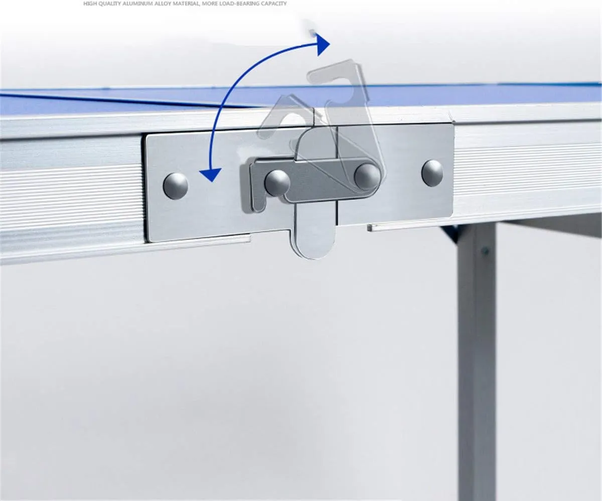 Folding Table, Outdoor Aluminum Alloy Folding Table and air Set Portable Height Adjustable Picnic Table with Portable Handle for Picnic Camping Barbecue,add 4 Stool A