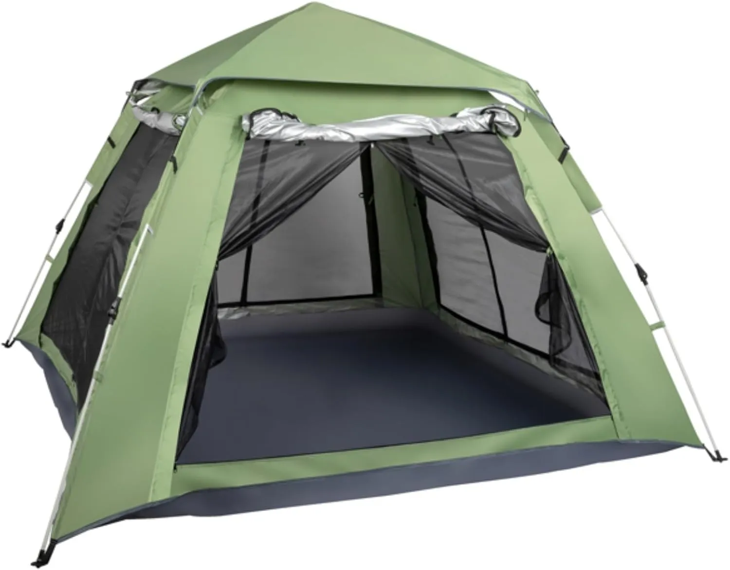 Four-Person Family Tent, Camping Tent, Multi-Functional Outdoor Tent, Quick-Opening Automatic Tent, Waterproof and UV-Proof Tent, Awning, Suitable for 4~5 People Camping Picnic Outdoor Travel Tent