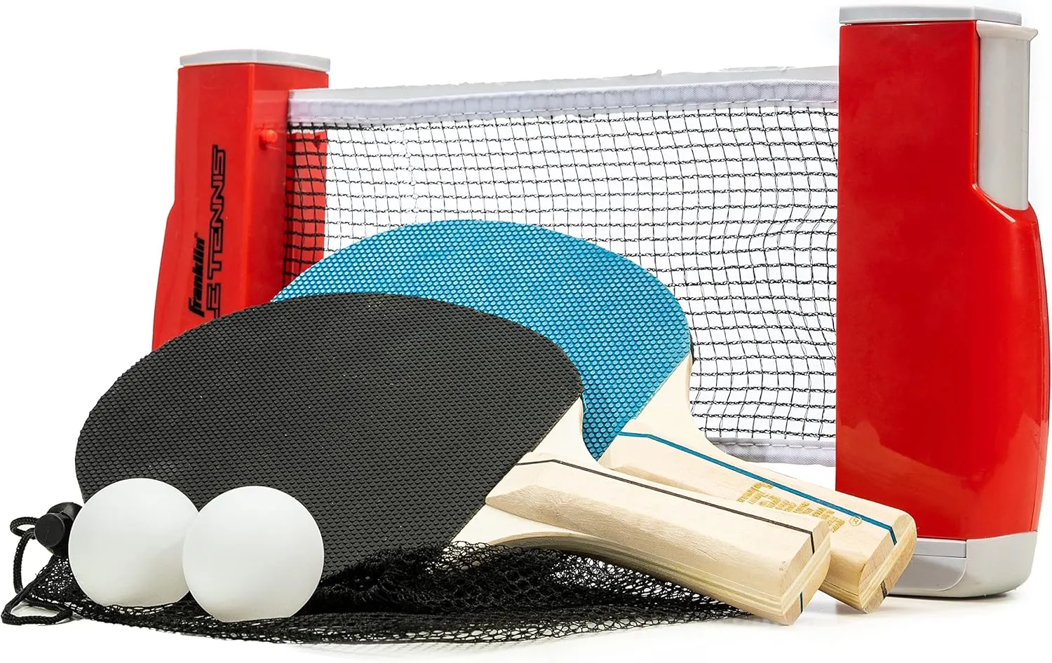 Franklin Sports Table Tennis to Go Portable Ping Pong Set - Table Top Ping Pong Net   (2) Paddles - Ping Pong Balls Included - 2 Players