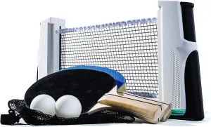 Franklin Sports Table Tennis to Go Portable Ping Pong Set - Table Top Ping Pong Net   (2) Paddles - Ping Pong Balls Included - 2 Players