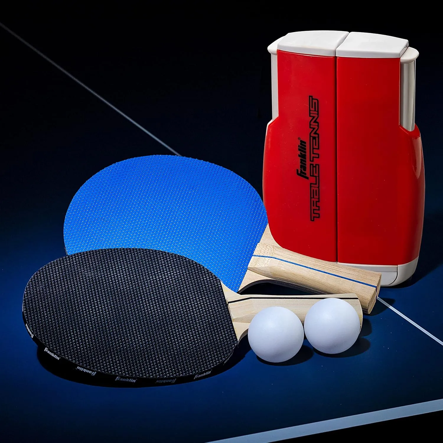 Franklin Sports Table Tennis to Go Portable Ping Pong Set - Table Top Ping Pong Net   (2) Paddles - Ping Pong Balls Included - 2 Players