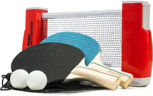 Franklin Sports Table Tennis to Go Portable Ping Pong Set - Table Top Ping Pong Net   (2) Paddles - Ping Pong Balls Included - 2 Players