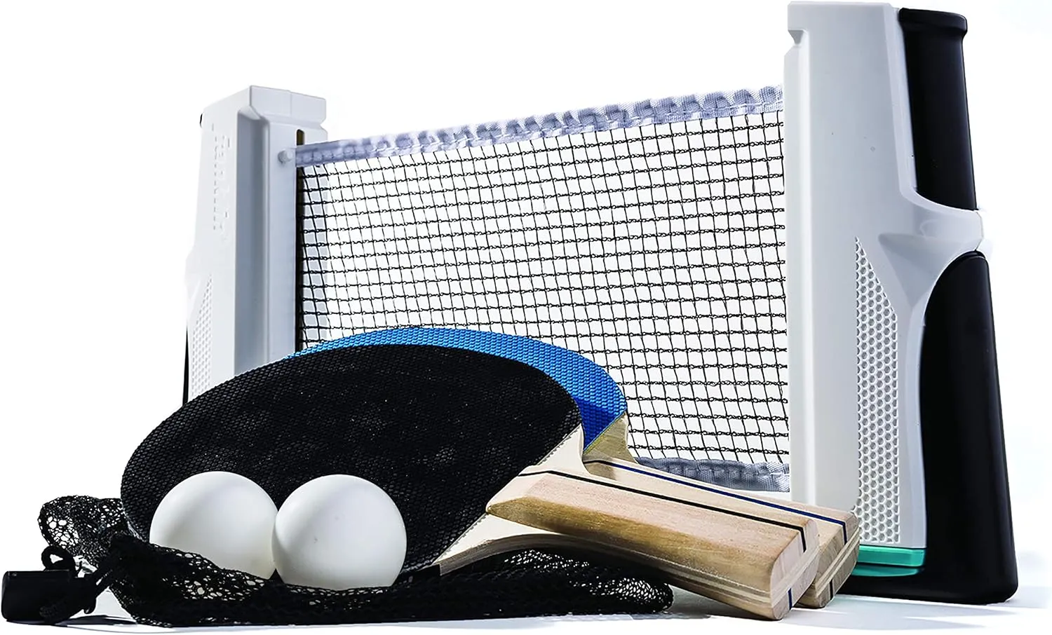 Franklin Sports Table Tennis to Go Portable Ping Pong Set - Table Top Ping Pong Net   (2) Paddles - Ping Pong Balls Included - 2 Players