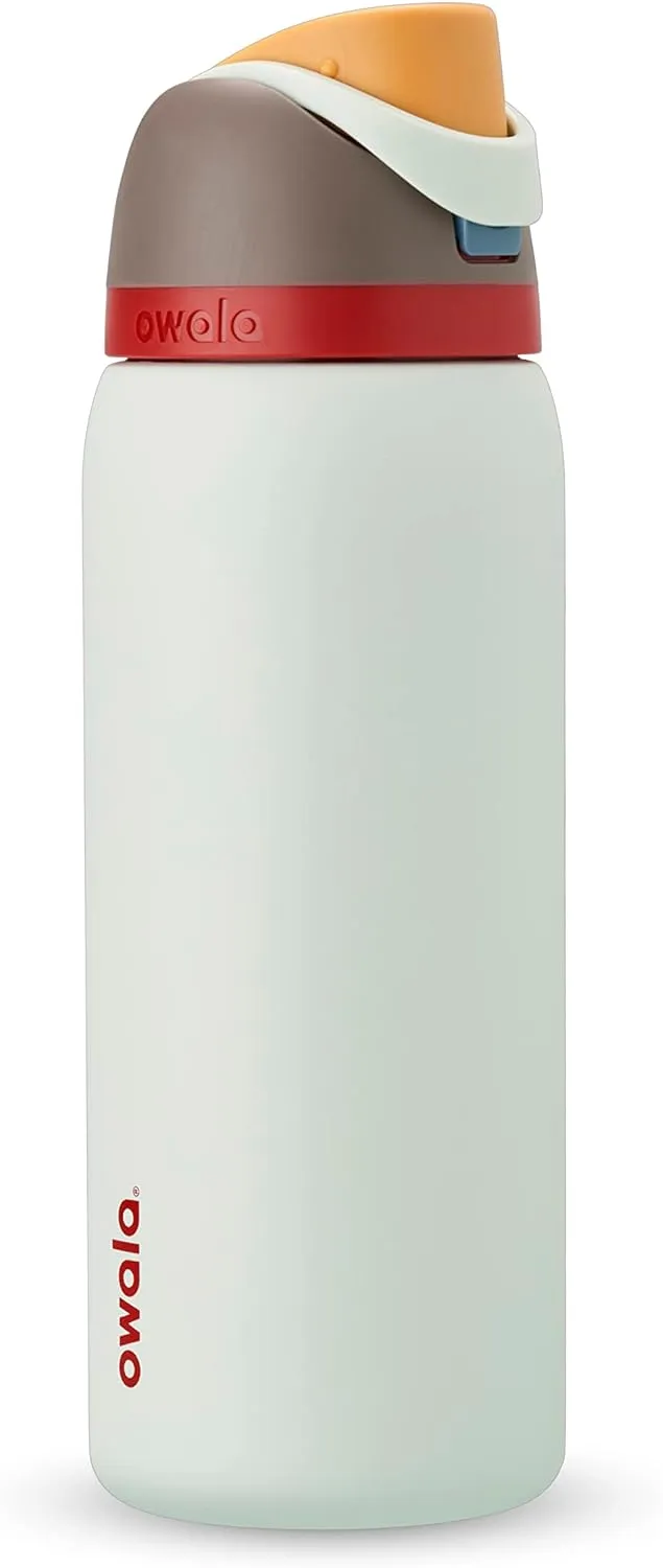 FreeSip Insulated Stainless Steel Water Bottle with Straw for Sports, Travel, and School BPA-Free Sports Water Bottle, 32 oz, Boneyard