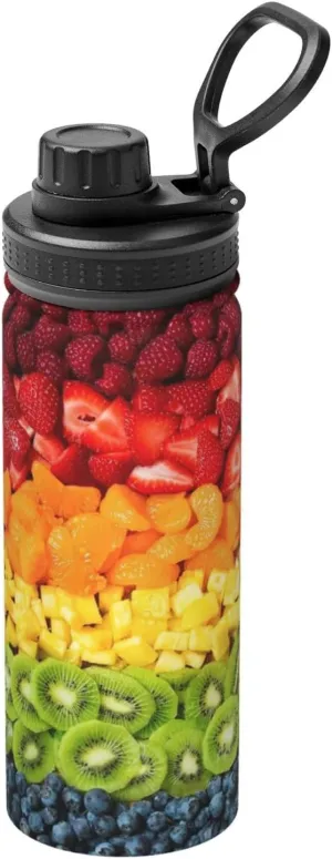 Fruit Rainbow Sports Insulated Water Bottle - Premium 18 oz. Stainless Steel Hydration Bottle for Outdoor Enthusiasts