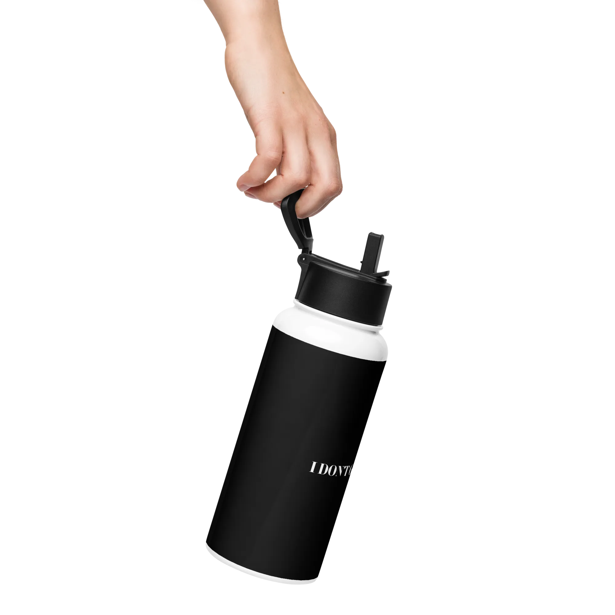 FUCK Stainless steel water bottle with a straw lid