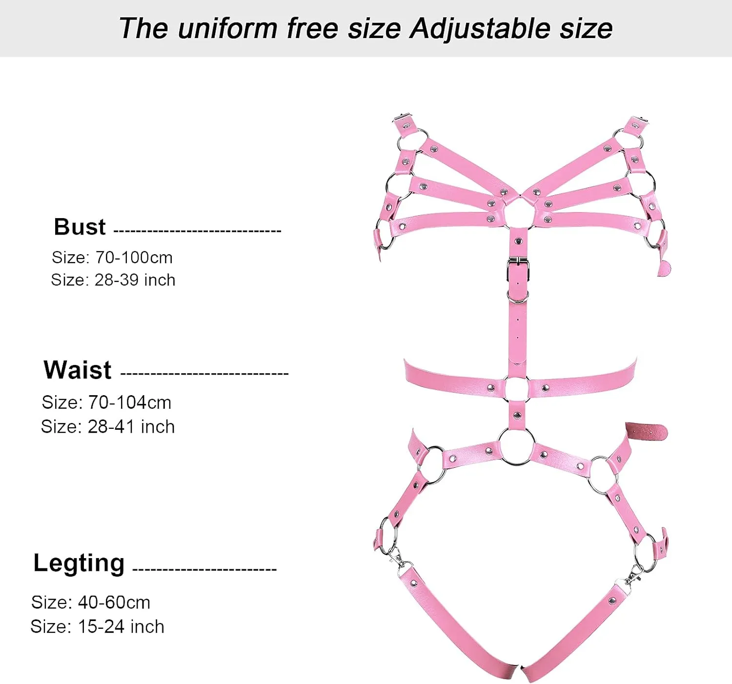 Full Cage Leather Body Harness Lingerie Punk Womens Hollow Out Harajuku Garter Belt Set Gothic Adjustable Size Halloween Rave