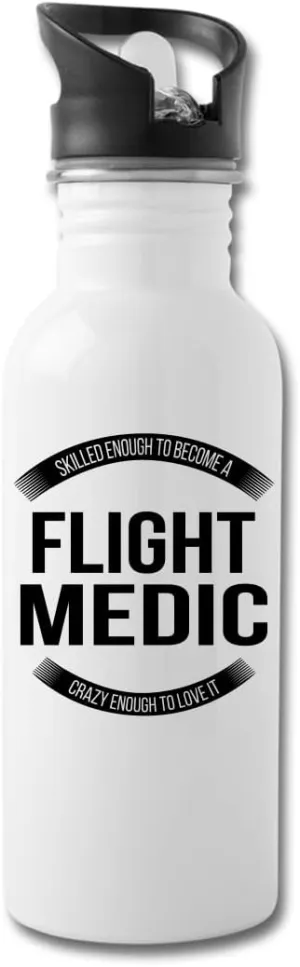 Funny Flight Medic Gifts Water Bottle For Coworkers Employees Men Women 20 fl oz Bottle White