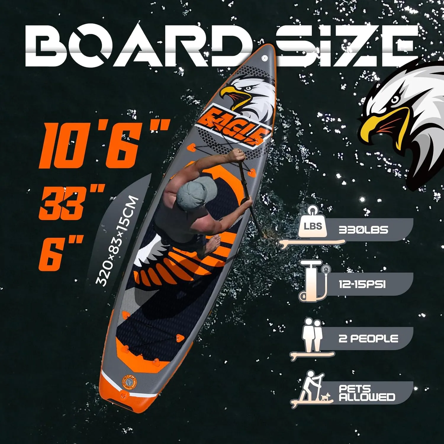 FunWater Inflatable Paddle Board 10'6" x 33" Stand Up Paddle Boards with Premium Accessories, SUP Paddle Board for Adults & Youth of All Skill Levels, Paddleboards with Kayak Seat