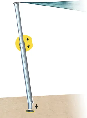 GARD & ROCK Telescoping Aluminum Post for Sunshades - Suitable for Any Surface, Anchoring Base Not Included! - Repositionable, Clutter Free - Install Your Sunshade Anywhere in The Garden!
