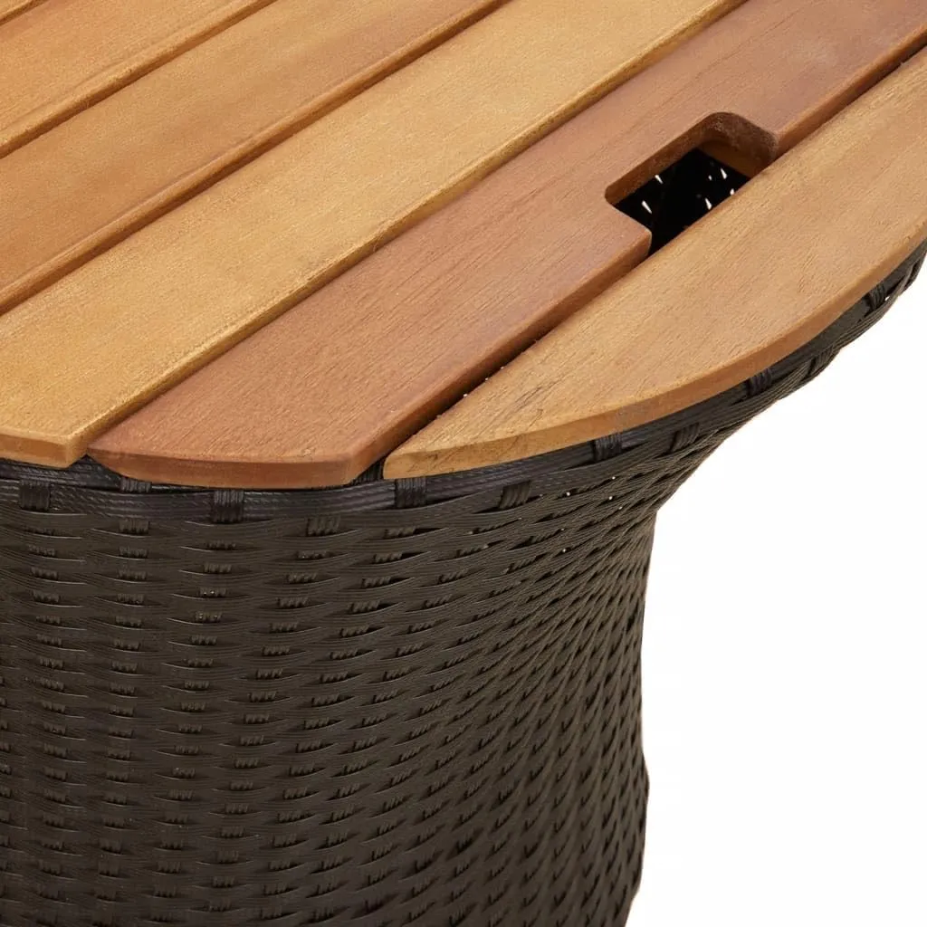 Garden Side Table Outdoor Furniture, Dining, Camping, Coffee, Kitchen, Portable Patio Table - Black and Brown