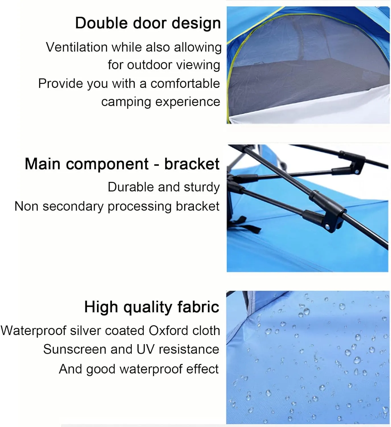 Generic 2/3/4 Person Instant Camping Tent with Carrying Bag,Easy Set Up Portable Dome Family Tent,Waterproof Lightweight Outdoor Tent for Backpacking, Hiking or Beach