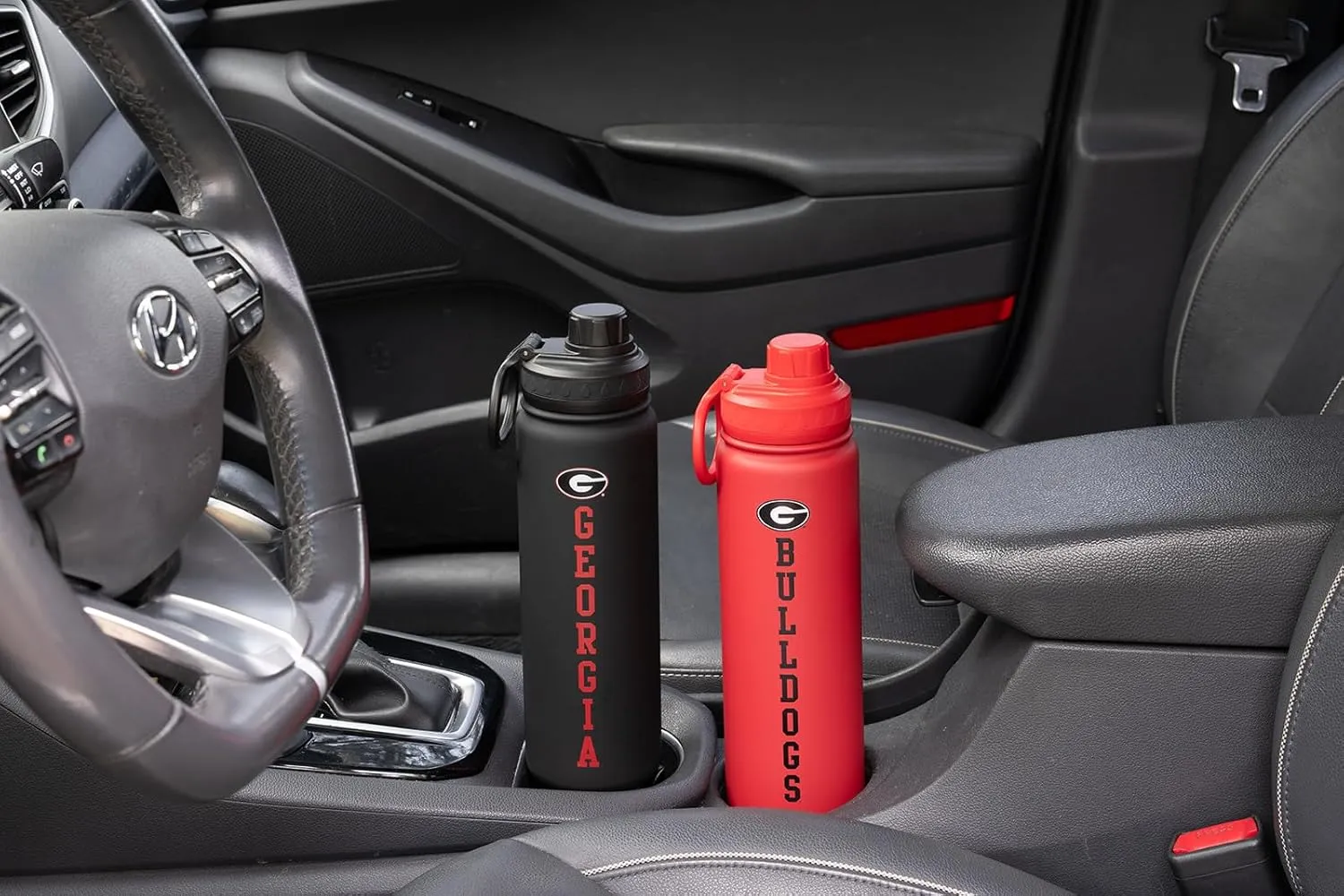 Georgia Water Bottle - Red Double Walled Stainless Steel 24 oz Keeps Drinks Cold or Hot