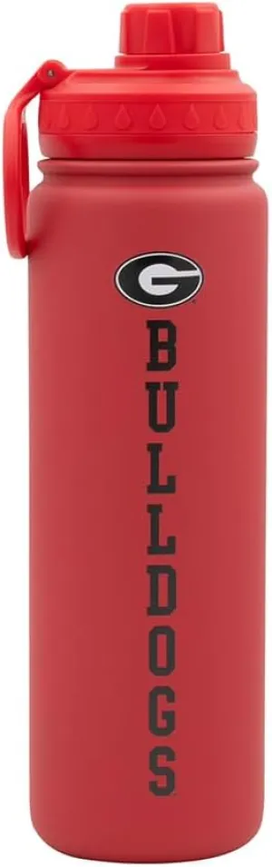 Georgia Water Bottle - Red Double Walled Stainless Steel 24 oz Keeps Drinks Cold or Hot