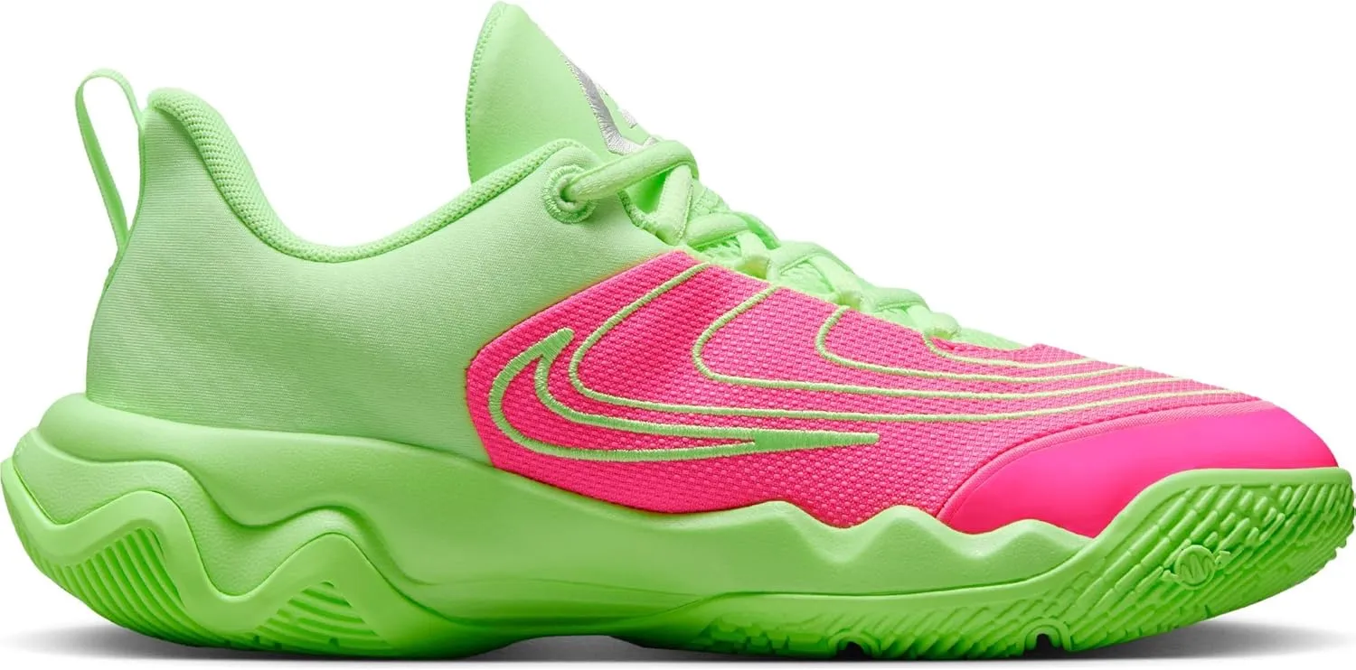 Giannis Immortality 4 Big Kids' Basketball Shoes (FZ6734-304, Lime Blast/Hyper Pink/Iron Grey)