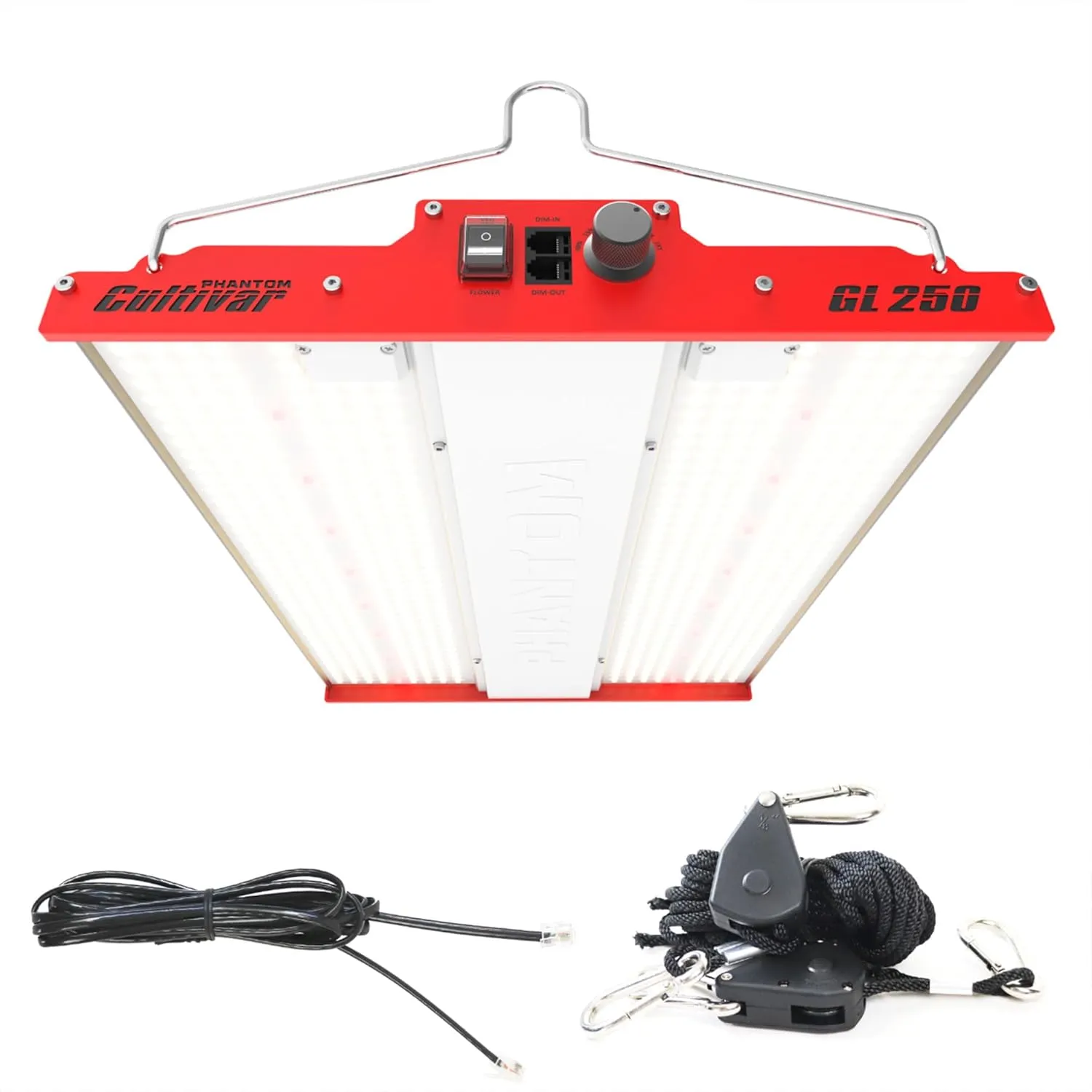 GL250 LED Grow Light for Indoor Plants, Full Spectrum Switch Between Veg & Flower, Dimmable Control Up to 4 Lights, IP65-rated, Ideal for Grow Tents