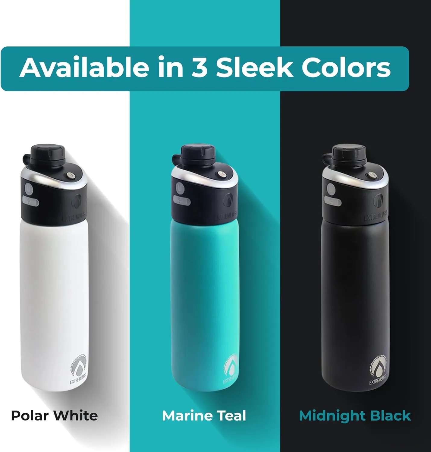 GoMist Misting & Drinking Bottle | Rechargeable Mist & Sip Water Bottle | Quick Charge USB-C Port | 2-Speed Mist Function | Stainless-Steel Double Wall Insulation, 40 oz (Desert Flower)