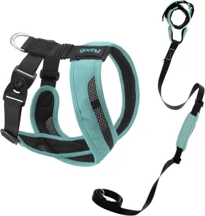 Gooby Comfort X One Harness and Wristband Surfer Leash with Traffic Handle Set-Seattle Blue, 2X-Large, 6 FT-Escape Free and Choke Free Shock Absorbing Harness and Handsfree Leash with Dual Handle