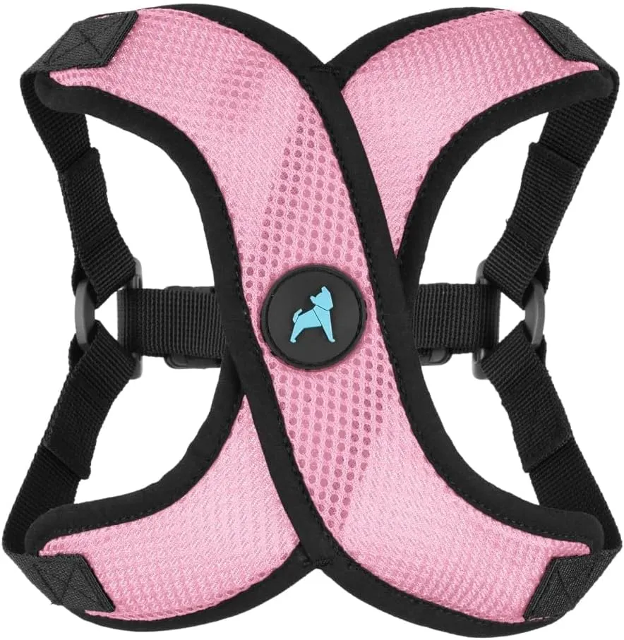 Gooby Comfort X Step in Lite Dog Harness - Choke Free, Escape Free with Light Breathable Mesh - Step in Dog Harness for Small and Medium Dogs - Quick Release Buckle, Metal D-Rings - Pink, Medium