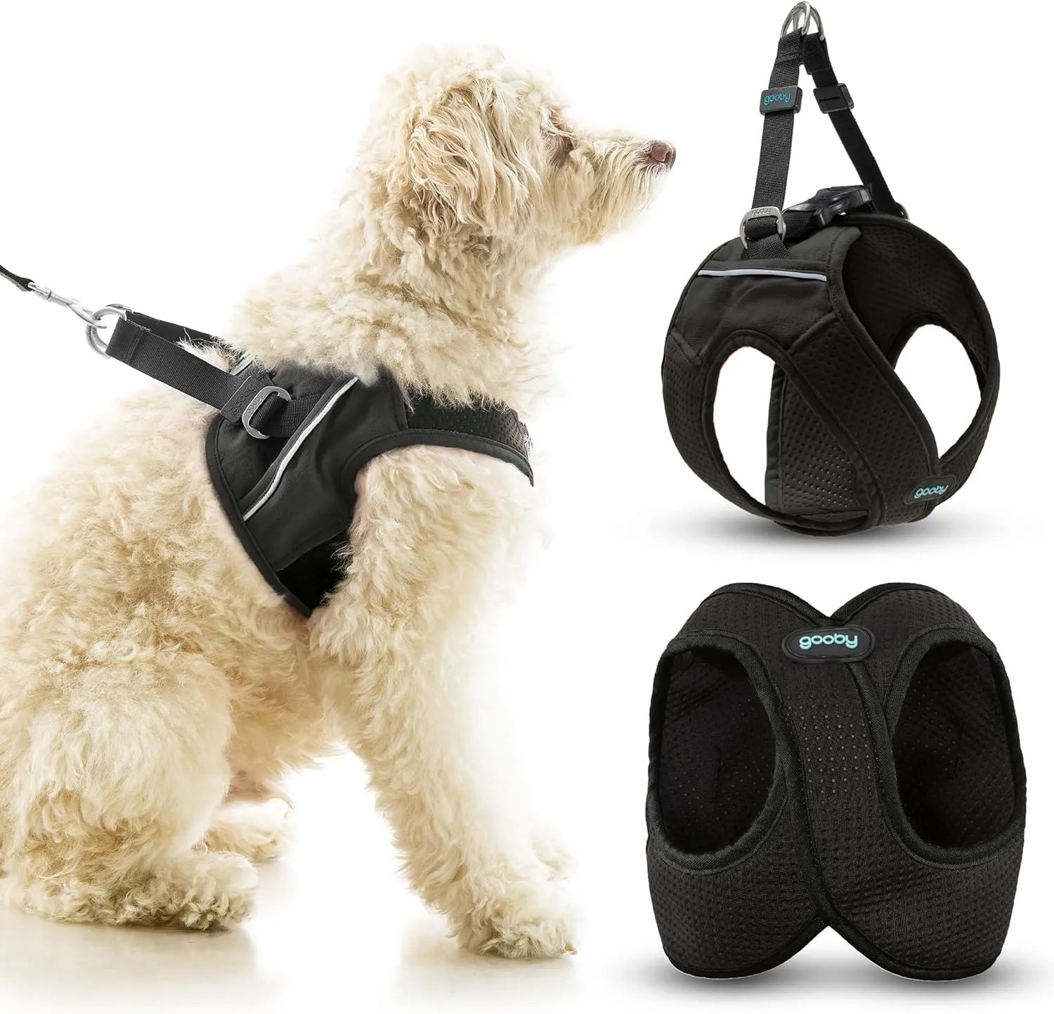 Gooby Escape Free Easy Fit X in Dog Harness - Vegas Black, X-Large