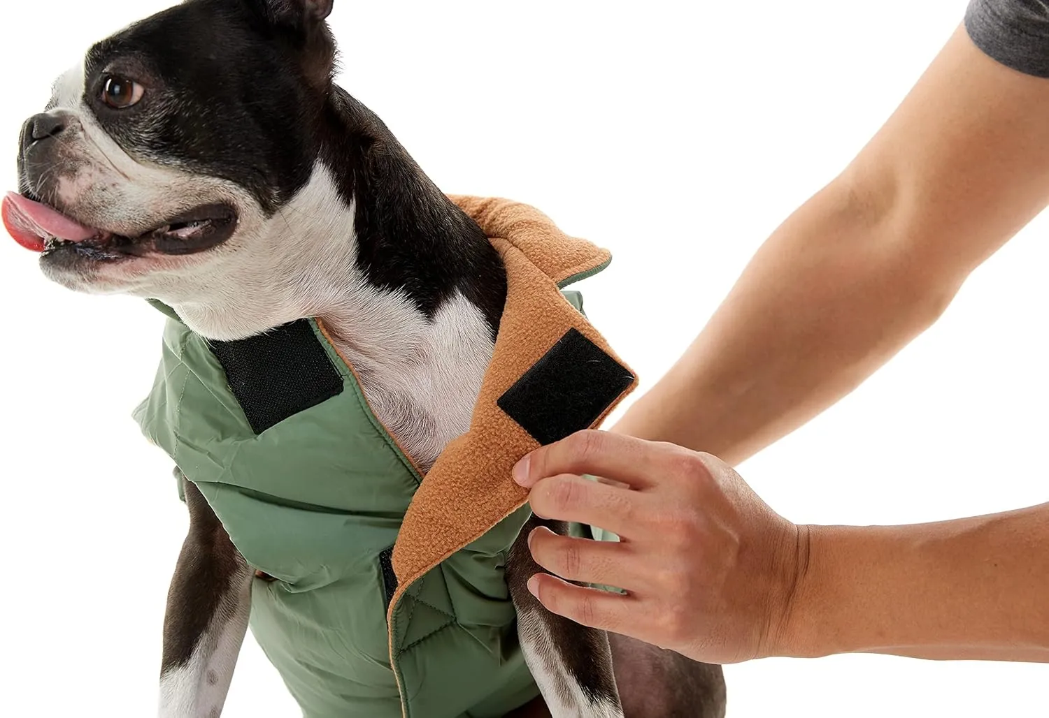 Gooby - Sports Vest, Fleece Lined Small Dog Cold Weather Jacket Coat Sweater with Reflective Lining, Orange, Large