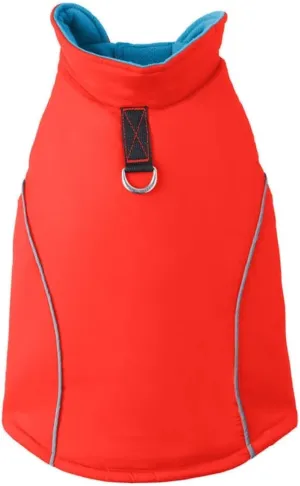 Gooby - Sports Vest, Fleece Lined Small Dog Cold Weather Jacket Coat Sweater with Reflective Lining, Orange, Large