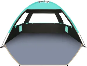 Gorich Beach Tent Sun Shelter for 3/4-5/6-7/8-10 Person with UPF 50＋ UV Protection, Lightweight & Easy Setup Beach Shade Canopy, Portable Beach Shade Tent Beach Cabana