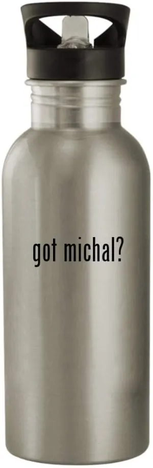 got michal? - 20oz Stainless Steel Water Bottle, Silver
