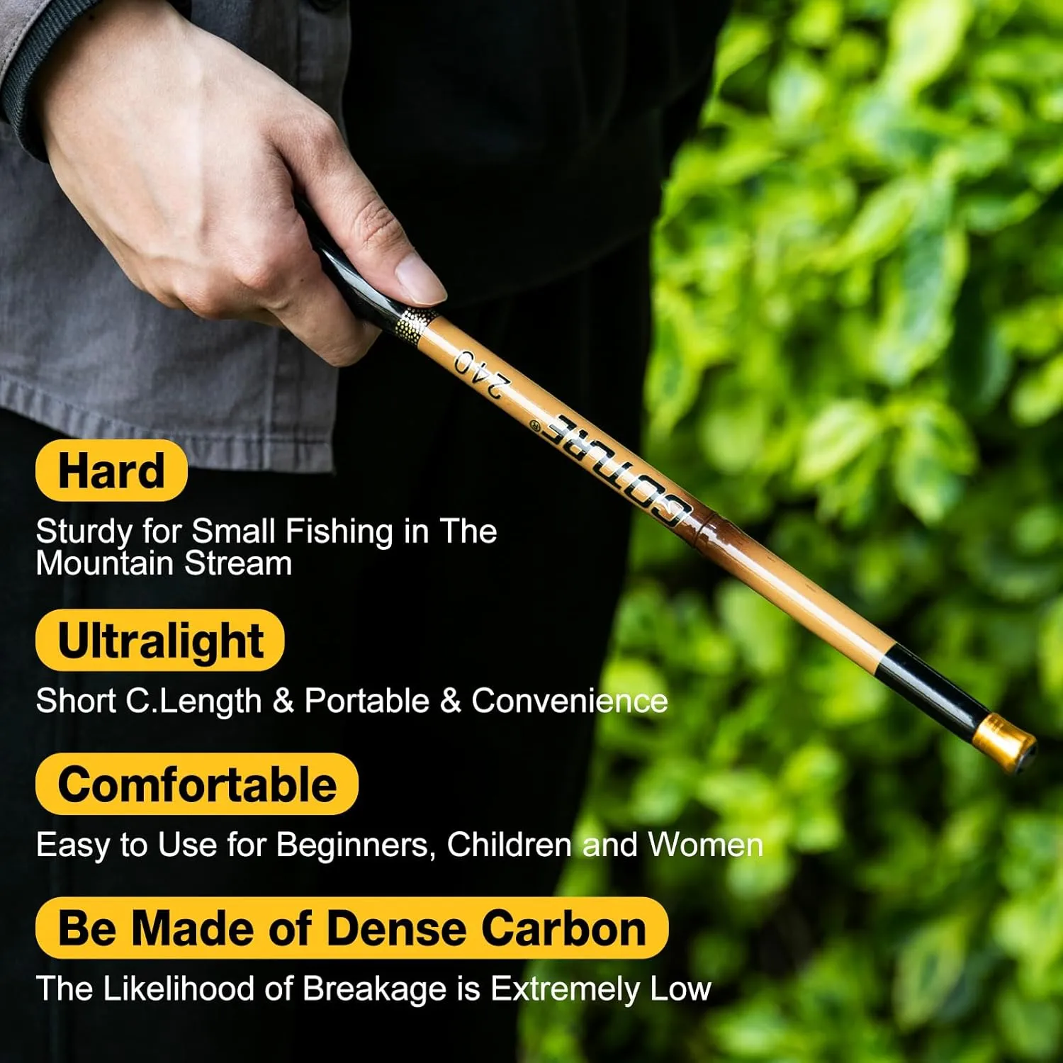 Goture Telescopic Mini Pocket Fishing Pole, Compact Ultra Lightweight High Strength Fishing Rod, River Dike Fishing Rods, Perfect for Starter, 4Ft, 5Ft, 6Ft, 7Ft, 8Ft, 9Ft, 11Ft, 14Ft