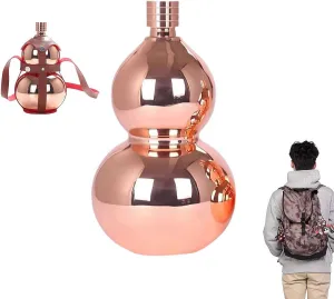 Gourd Water Bottle,1000ml Stainless Steel Gourd Sports Water Bottle Travel Water Bottle,Reusable Water Flask, Screw Top Leak Proof Sport Flask Jug,Eye-catching Gourd Style Water Bottle (Gold)