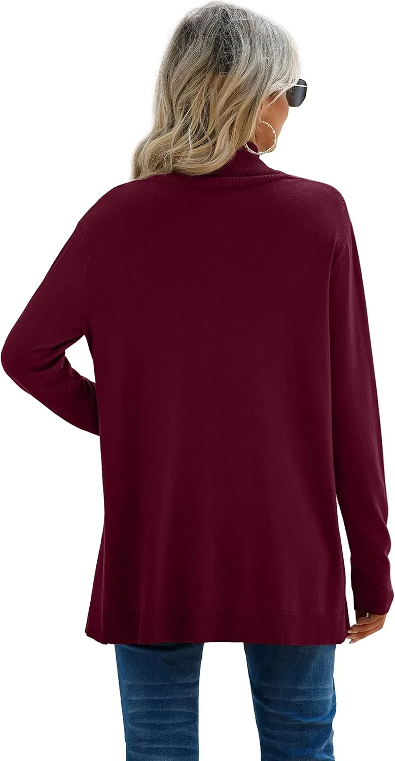 GRECERELLE Women's Long Sleeve Open Front Lightweight Casual Business Dressy Cardigan Sweater Fall Winter